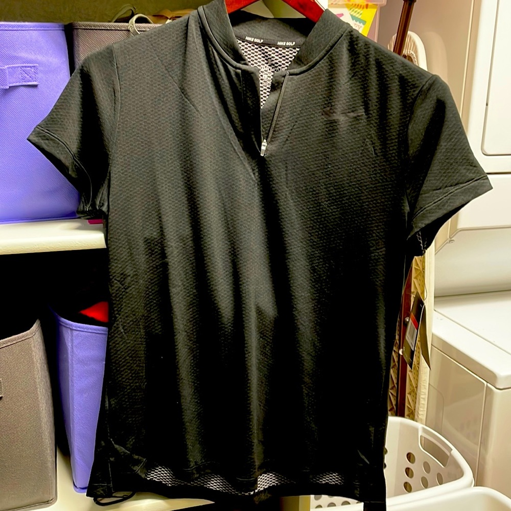 Brand new Nike golf polo, mock collar, zip open